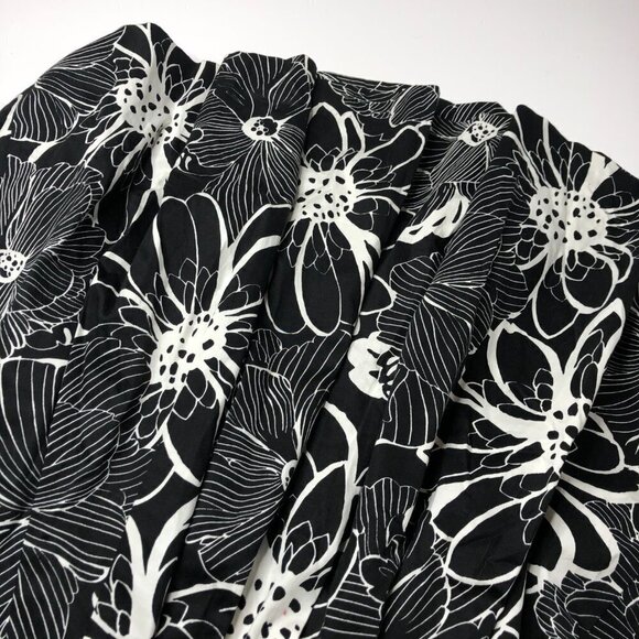 CATHERINE STEWART Black & White Floral A-line Flirty Summer Cocktail Party Dress - Picture 10 of 15